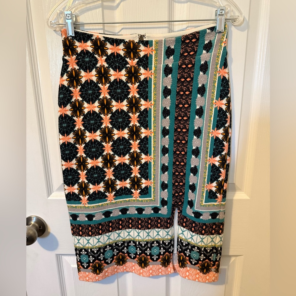 Anthropologie Maeve Tearoom Pencil Skirt In Orange Sz Small